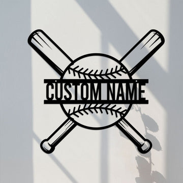 Custom Baseball Bat Metal Sign with LED Lights, Baseball Name Sign, Baseball Lover, Sport Room Decor, Kids Nursery Room Decor, Gift for Him