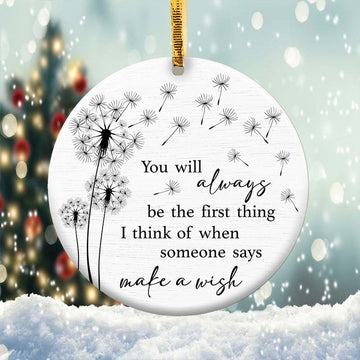 Make A Wish Memory Ornament, Round Christmas Ornament, Dandelion Xmas Ornament Gift For Family