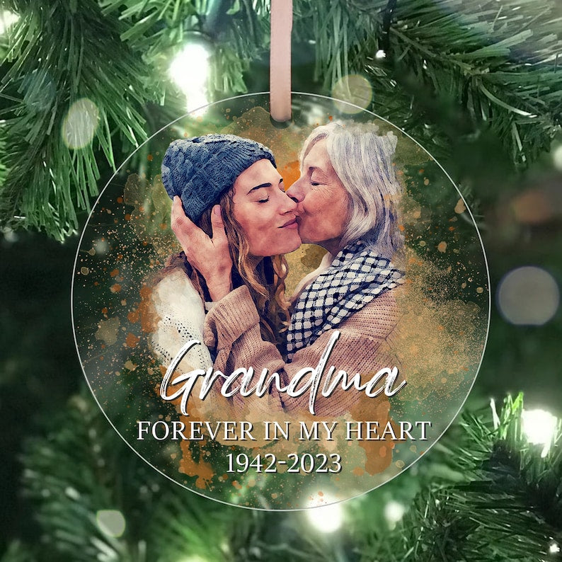 Personalized Memorial Christmas Ornament, Custom Photo Ornament, Loss of Loved One Gift, Sympathy Gift, Remembrance Gift, Condolence Gift