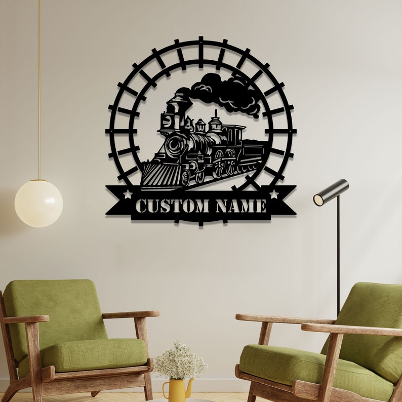 Custom Train Metal Wall, Railroad Wall Decor, Railroad Sign, Man Cave Decor, Train Driver Gift, Housewarming Gift, Home Decor