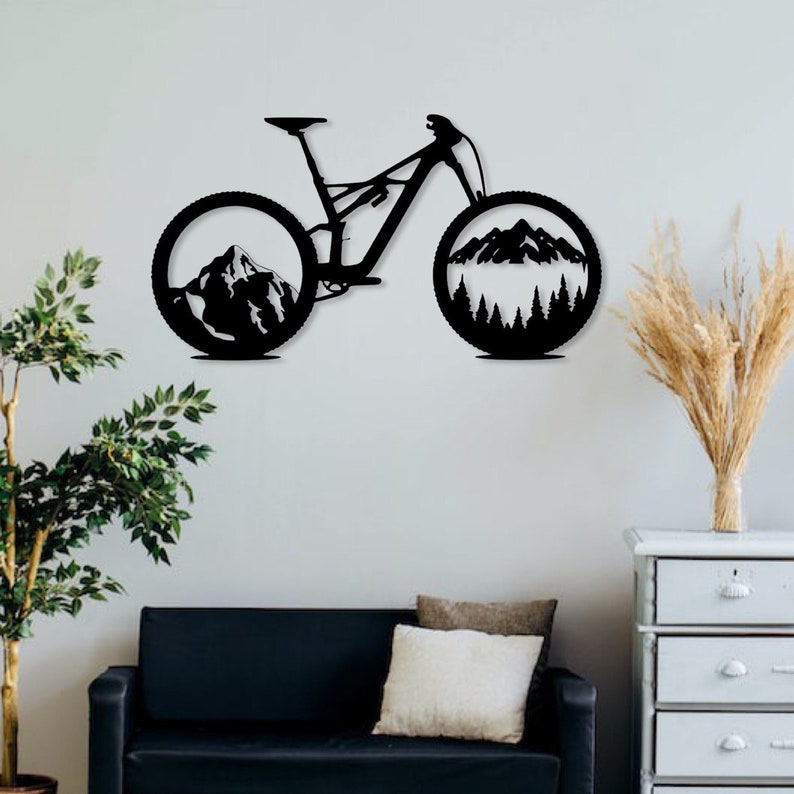 Picture Mountain Bike Bicycle Metal Sign To Stick On Bicycle Lover Wall Art Birthday Gift Cyclist Cycling Sports Mountains