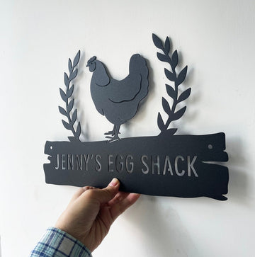 Personalized Chicken Coop Sign Name,Chicken coop Wall Art,Custom Chicken Metal Sign,Farm house Decor,Hen house Sign,Farm Decor,Barn Decor