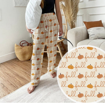 Boho Autumn, Fall Pumpkin Pajama pants winter Pajama Pants