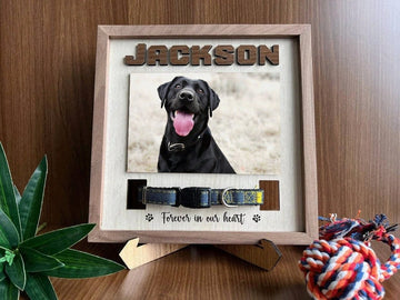 Memorial Pet Collar Sign, Dog Memorial Wood Frame With Collar Holder, Dog Memorial Gifts, Pet Loss Gifts, Pet Sympathy Gift, Pet Loss Gift