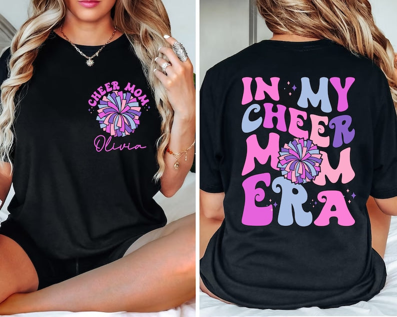 Personalized In My Cheer Mom Era Shirt, Cheer Mom Shirt, Cheerleading Shirt, Gift For Mom