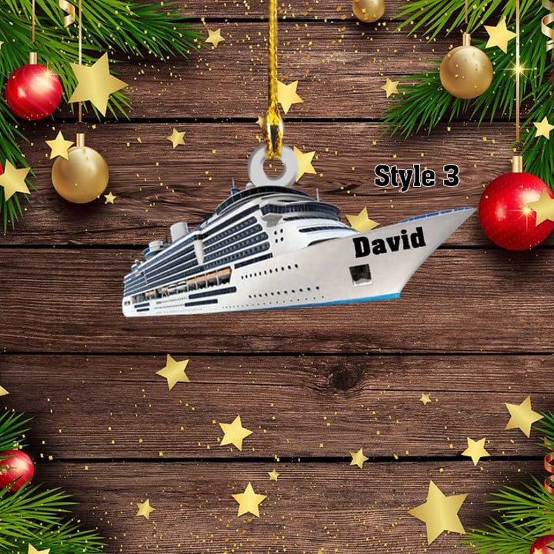 Cruise Ship Christmas Acrylic Ornament, Cruise Ornament Gift, Cruise Vacation Holiday, Cruise Christmas Light Gift Cruise Trip Ornament