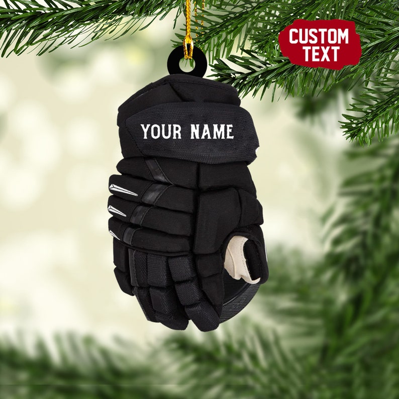 Hockey Gloves 2D Ornament, Personalized Hockey Gloves, Hockey Team Gift