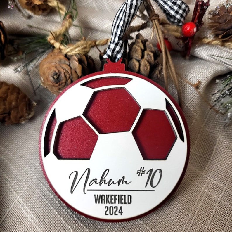 Soccer ornament, personalized soccer ornament, soccer team gift, soccer gift, coach gift