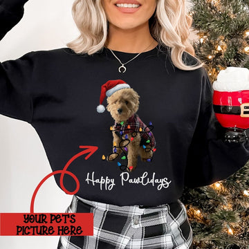 Happy Pawliday Christmas Dog Shirt, Custom Christmas Dog Shirt, Personalized Christmas Shirt, Custom Pet Gifts, Custom Pet Shirt, Custom Christmas Shirt