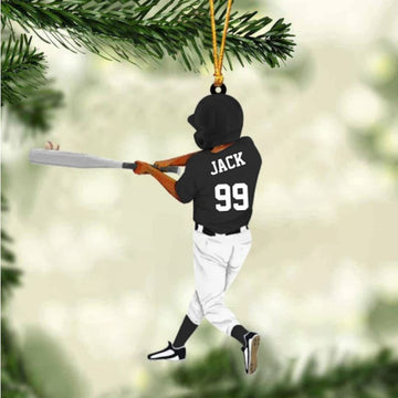 Personalized Baseball Boy Acrylic Christmas Ornament, BaseBall Player Ornament, Baseball Keepsake, Baseball Christmas Ornament