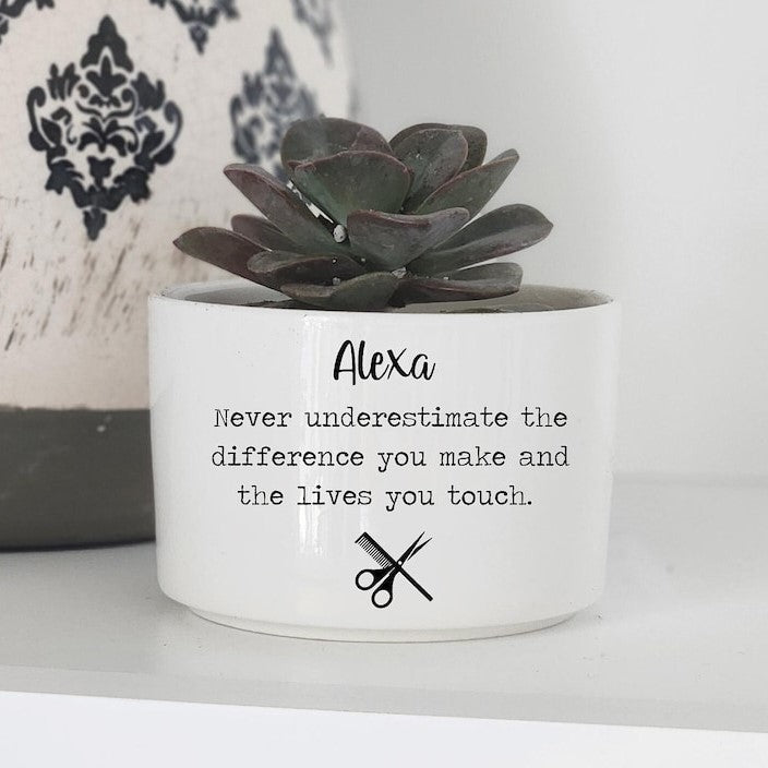 Hair Stylist Gift, Personalized Planter for Hair Stylist, Gift for Hairdresser, Hair Stylist Appreciation Gift, Christmas Gift for Salon