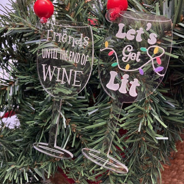 Personalized Wine Glass Christmas Ornament, Christmas Gift