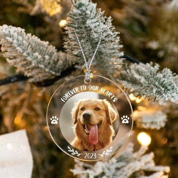 Forever Loved Personalized 2024 Memorial Dog Ornament, Christmas Memorial Gifts, Dog Lover Gifts, Dog Owner Gifts, Custom Dog Photo Ornament, Pet Ornament