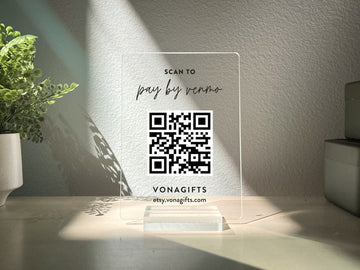 Custom QR Code Sign Personalized QR Sign Small Business Sign Shop Decor Business Social Media Sign Gratuity Sign