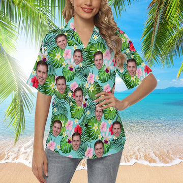 Customized Photo Hawaiian Shirt for Man Woman, Custom Hawaiian Shirt with Face, Personalized Hawaiian Shirt,Custom Father's Day Gift for Dad