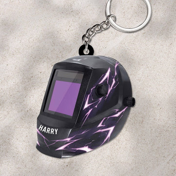 Welding Helmet Personalized Keychain, Welder Mask 2D Acrylic Keychain, Custom Welder Keychain, Welder Gift