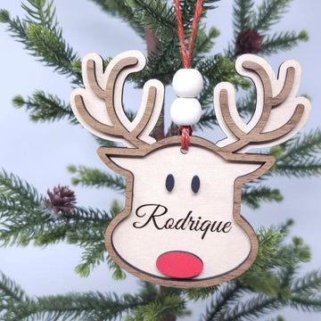 Personalized Reindeer Christmas Ornament - Personalized Ornaments - Reindeer Ornaments - Christmas Ornaments