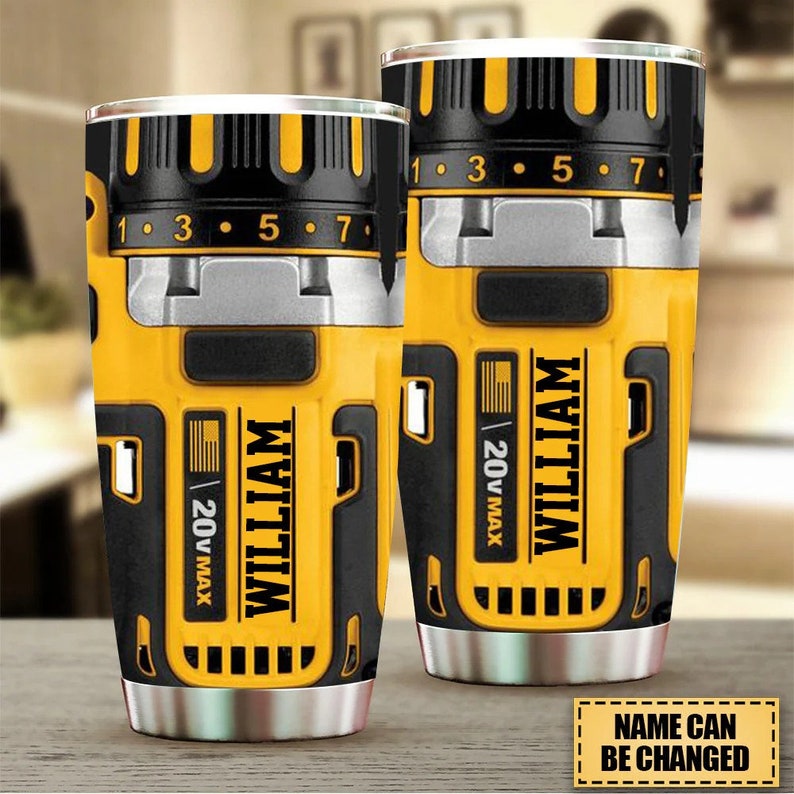 Power Tool Tumbler, Machinist Gift, Gift for Mechanic, Repairman Gift, handyman tools, Custom Name Tumbler, mechanic dad gift, Birthday Gift for him