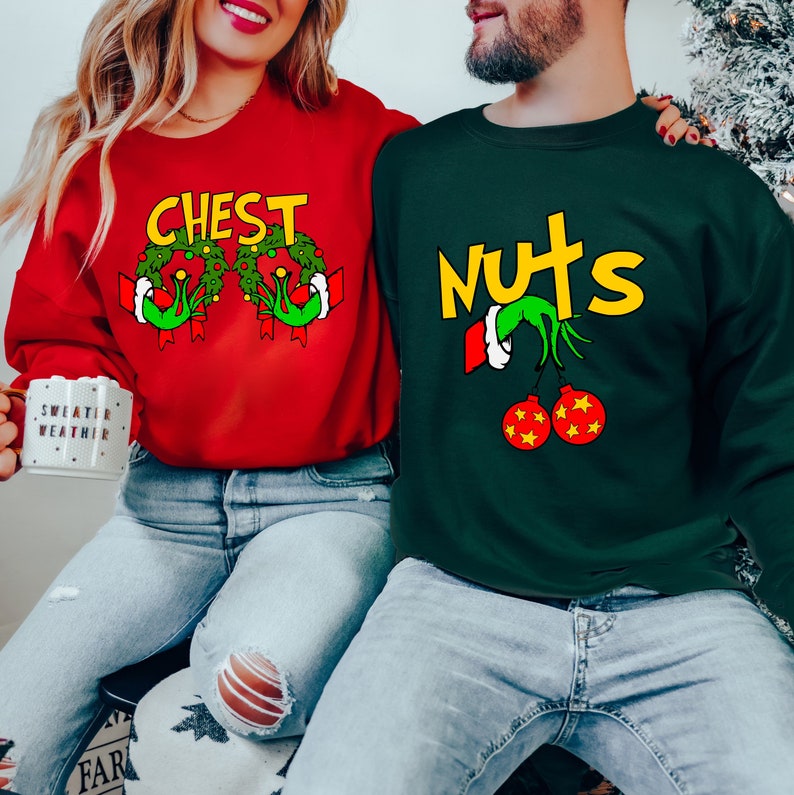 Christmas Couple Sweatshirt, Funny Christmas Couple Matching Outfit, Merry Christmas Couples Sweater Holiday Couples Sweatshirt Xmas Gifts