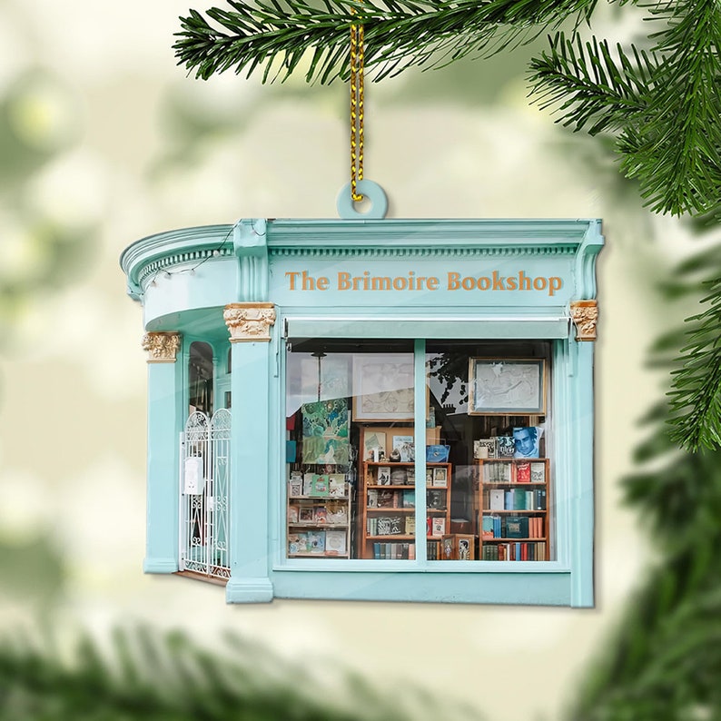 Personalized Bookstore Christmas Ornament 2024, Bookshop Keepsake, Gift For Book Lovers - Xmas Tree Hanging Decoration