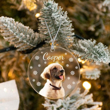 Personalized Puppy Picture Ornament, Custom Dog Ornament, Christmas Gifts, Gift For Dog Owners, Gift For Pet Lovers, Christmas Ornament