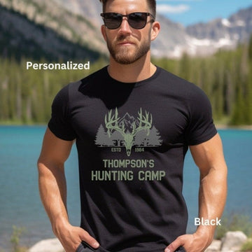 Personalized Hunting Camp Shirt Custom Deer Hunting Gift T-Shirt Hunter Gift Tshirt Fully Customizable Hunting Merch Gift for Him or Her