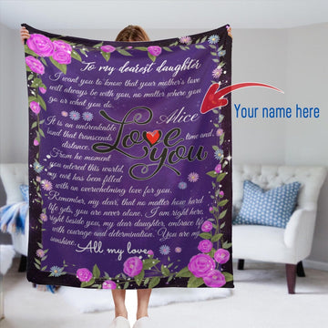 Gift for Daughter Blanket, Customized Blanket, Blanket For Daughter From Mom, Gift For Daughter's Birthday, Christmas gift, Custom gift