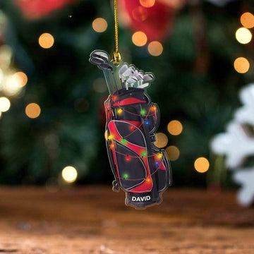 Golf Bag Christmas Ornament, Custom Golf Ornament, 2D Acrylic Ornament, Christmas Gift For Golf Lover