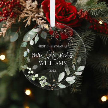 Personalized First Christmas as Mr & Mrs Ornament, First Christmas Married Ornament, Mr and Mrs Christmas Ornament Newlywed, Wedding Gift