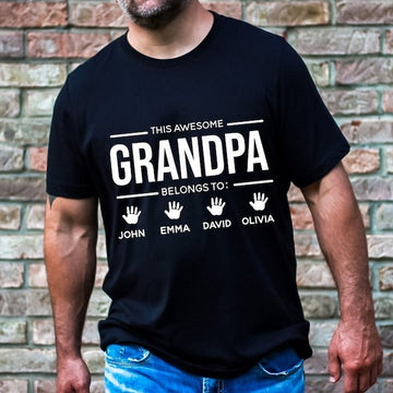 Father's Day Gift for Grandpa, Personalized Grandpa Shirt With Grandkids Names, Custom Grandpa Shirt, Grandpa Shirt With Grandkids Names