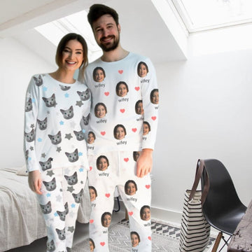 Custom Pet Pajamas Custom Photo Pyjamas Using Pet Photo Human Photo Personalized Pyjamas Dog Pajamas Dog PJs Cat Pajamas for Pet Lover