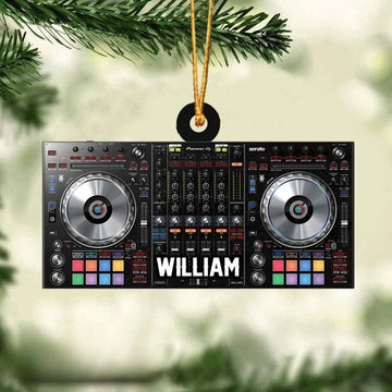 Personalized DJ Table Ornament for DJ Man & Woman, Custom DJ Name Ornament, Christmas Ornament, Personalized Gift For Dj, Music Dj Ornament