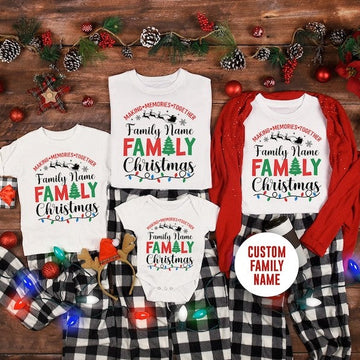 Customized Family Christmas 2024 Making Memories Together Shirts, Christmas Family Shirt, Christmas Group Shirt, Christmas Pajamas T-shirts