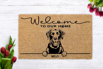 Personalized Dog Gift, Dog Welcome Mat, Unique Dog Gift, Housewarming Dog Gift, Custom Dog Breeds, Custom Name Doormat, Housewarming Dog Rug