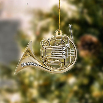 Custom French Horn Christmas Ornament, French Horn 2D Flat Ornament, French Horn Lover Gift