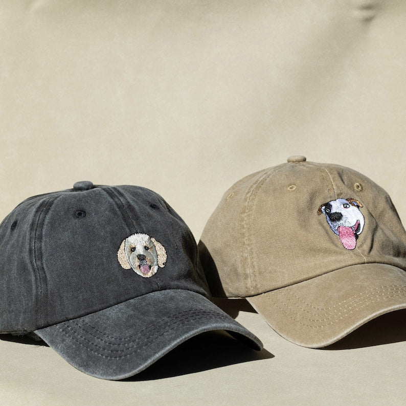 Custom Embroidered Dog Hat, Personalized Baseball Cap Using Your Dog Photo