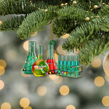 Personalized Glass Chemistry Christmas Ornament 2024, Glass Chemistry Keepsake, Gift For Chemistry Lovers - Xmas Tree Hanging Decoration