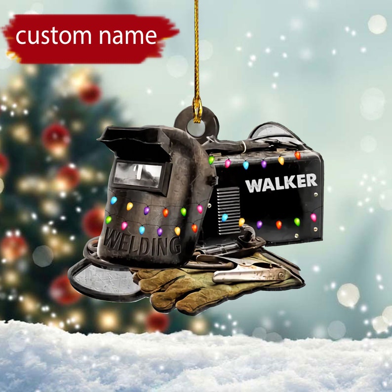 Personalized Christmas Welder Ornament, Custom Welder Christmas Ornament, Gift For Welder, Welder Mask Ornament, Christmas Gift