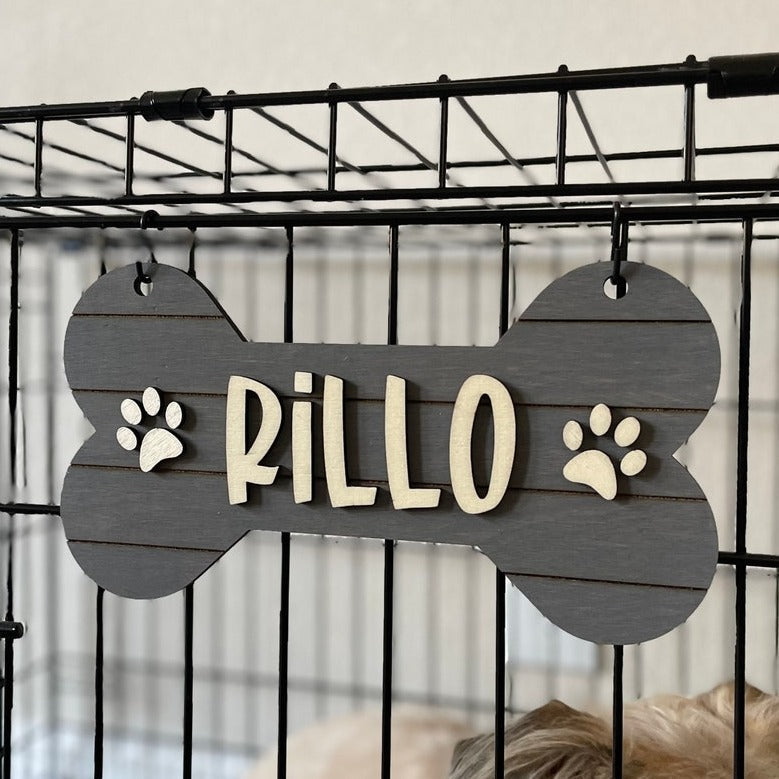 Personalized Wood Crate Sign /Personalized Pet Gift / Custom Pet Name Decor / Custom Kennel Sign / Handmade Dog Bone Sign / Custom Dog Gift