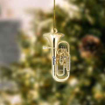 Custom Euphonium Christmas Ornament, Euphonium 2D Flat Ornament, Euphonium Lover Gift