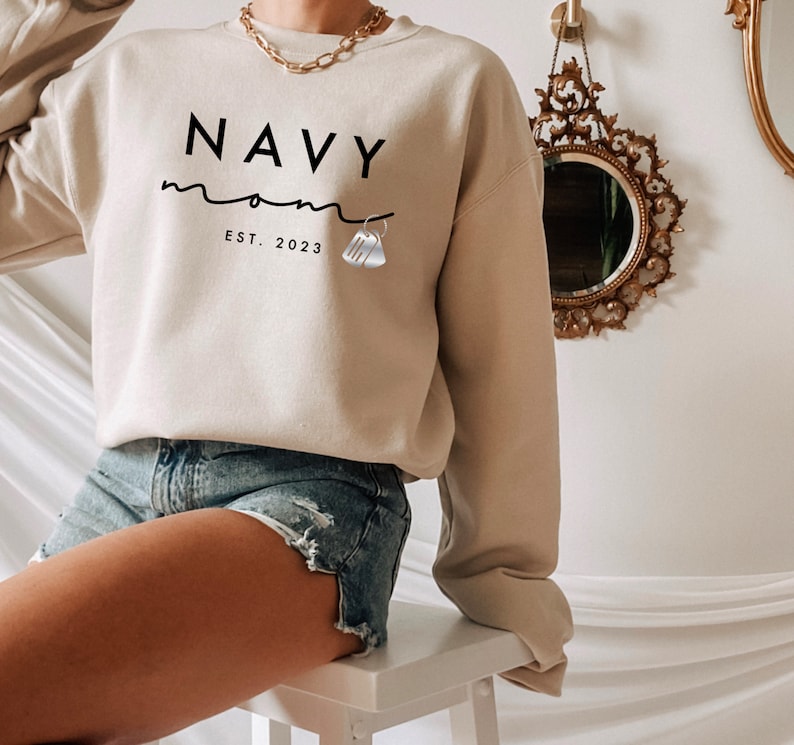 Navy Mom Sweatshirt, Military Mom Sweatshirt, Proud Navy Mom, Navy Mom Shirt, Personalized Navy Mom Sweater