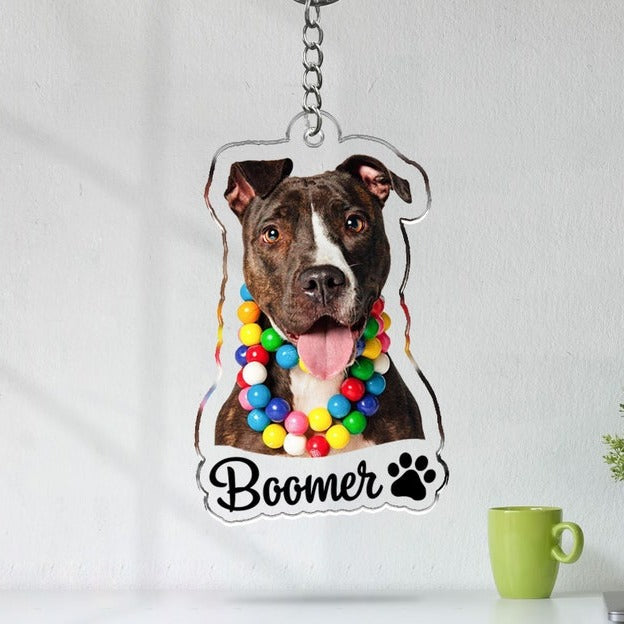 Custom Dog Photo Personalized Dog Keychain, Dog Mom Gift, Custom Keychain For Pet Lover, Gifts For Pet Lover, Acrylic Keychain, Birthday Gifts For Dog Lover