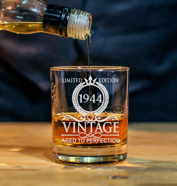 80th Birthday Gift - Age To Perfection Limited Edition - 80th Whiskey Glass - For Anniversary - Birthday Funny Gift - Best Gift For Him, Her