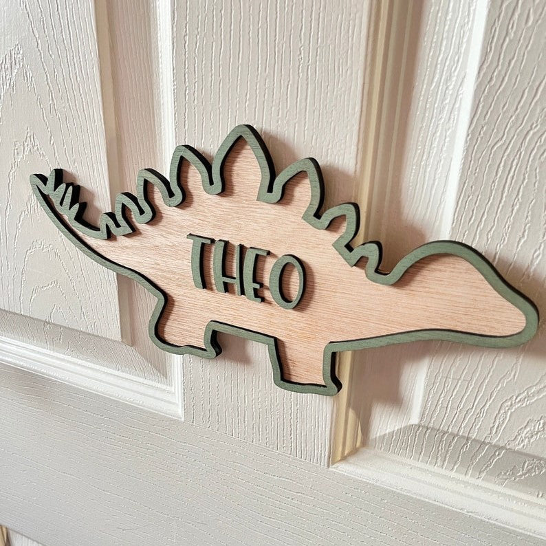 Dinosaur door sign Personalised name letter dinosaur nursery name sign boys bedroom custom dinosaur decoration gift for dinosaur lover gift