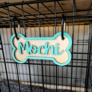 Outline Color Bones Personalized Crate Sign, Custom Dog Decor, Hanging Crate Sign, Custom Crate Sign, Dog Bone Sign, Personalized Dog Gift, Animal Sign