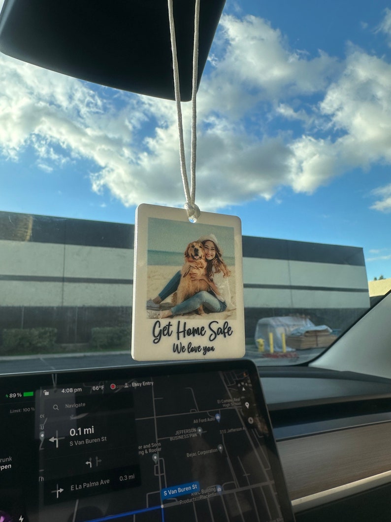 Dog Photo Car Hanger - Custom Dog Car Charm Handmade From Real Photo, Dog Car Jewelry, Personalized Dog Lover Gift