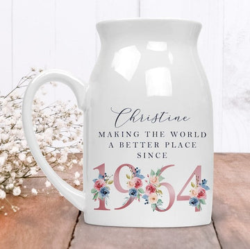 60th Birthday Flower Pot | Making the world a better place since 1964 | Happy 60th Birthday | 60s| 60 |60th | 60th Birthday Gift|1964 FLORAL