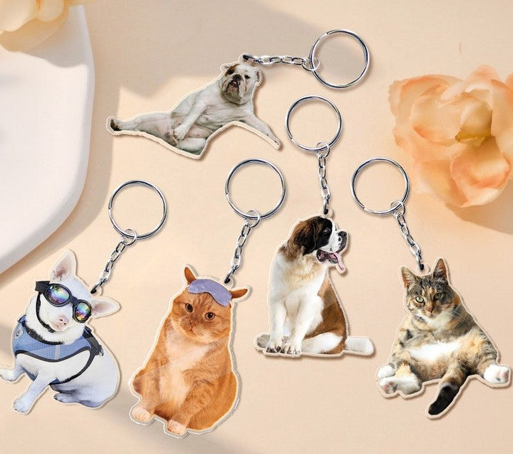 Personalized Pet Photo Acrylic Keychain, Custom Pet Memorial Gift, Dog Keychain, Cat Keychain, Pet Photo Keyring, Dog Memorial Gift