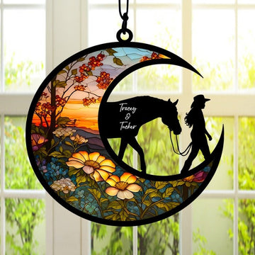 Horse Acrylic Suncatcher, Horse Memorial Suncatcher Ornament, Personalized Horse Loss Gift, Custom Horse Name Sign, Horse Memorial Gift