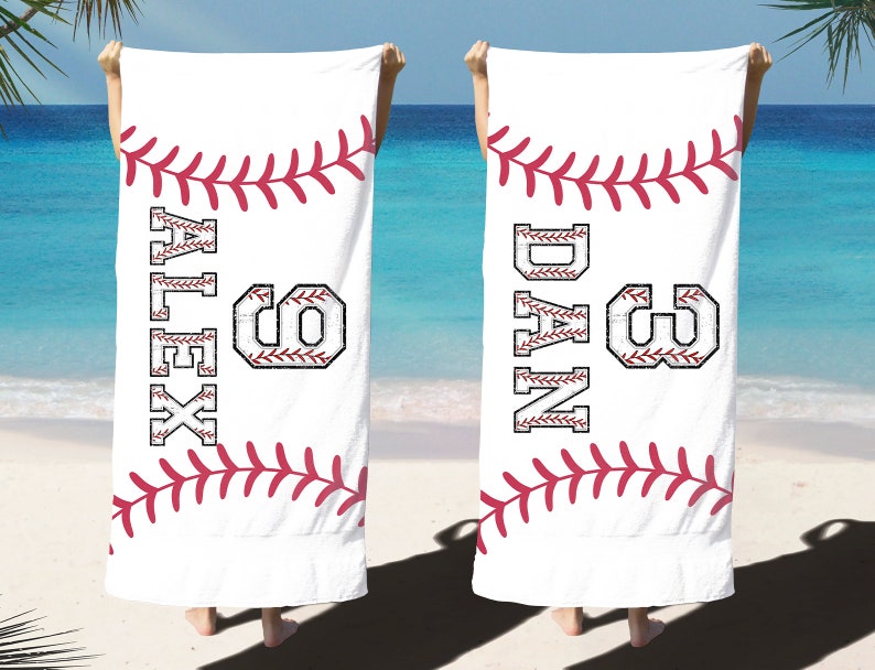 Baseball Player Beach Towel, Baseball Player Gifts, Personalized Baseball Pool Towel, Baseball Team Gifts, Custom Towel For Baseball Player